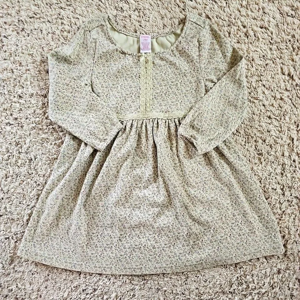 Vintage Gymboree Girls Cottage Floral Long Sleeve Dress Large 5 Yrs 2002 Cotton